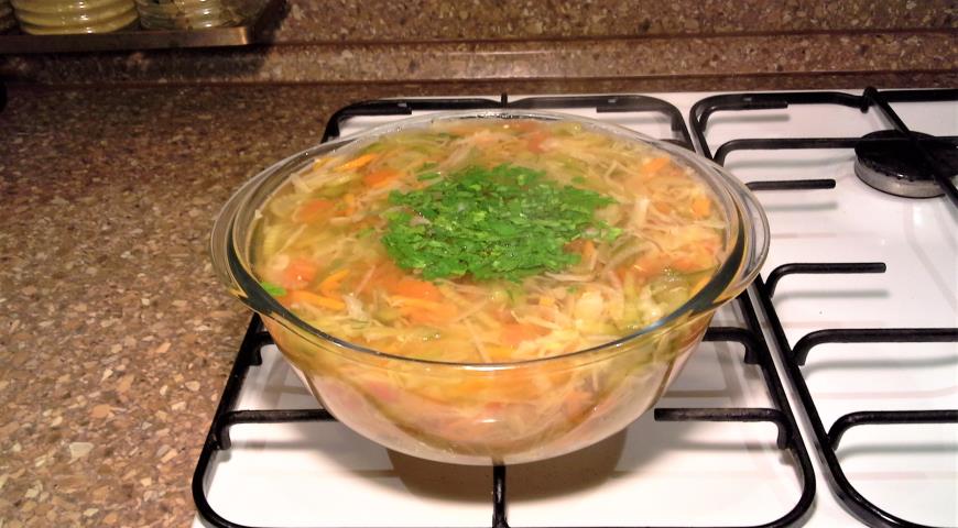 Овощной жиросжигающий суп "Похудей-ка" , добавить зелень