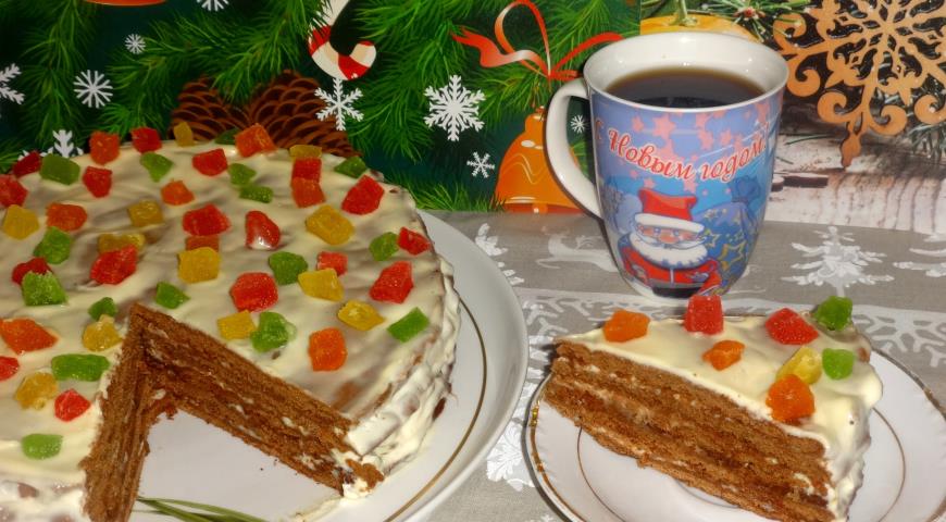 Новогодний торт Медовик