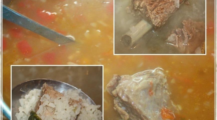 Варим суп харчо до почти полной готовности риса