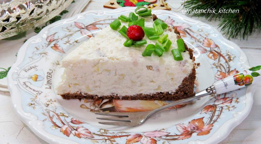 Фото приготовления рецепта: Творожный тарт с селедкой , шаг №8