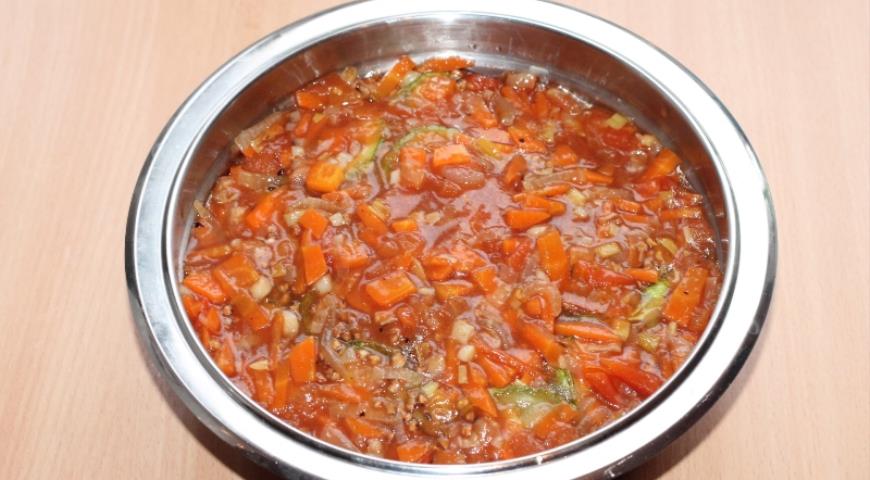 Фото приготовления рецепта: Овощное соте с добавлением гречки , шаг №11
