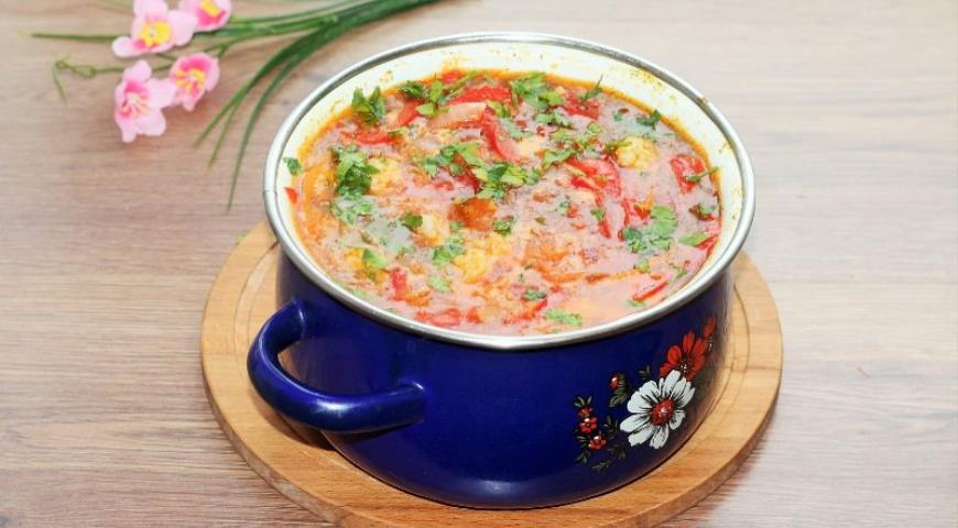 Фото приготовления рецепта: Суп с булгуром и цветной капустой, шаг №11
