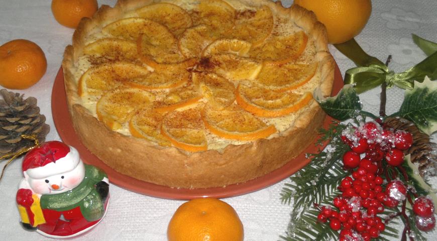 Фото приготовления рецепта: Тарт с творогом и апельсинами, шаг №16