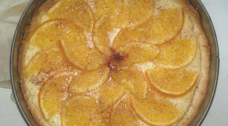 Фото приготовления рецепта: Тарт с творогом и апельсинами, шаг №15
