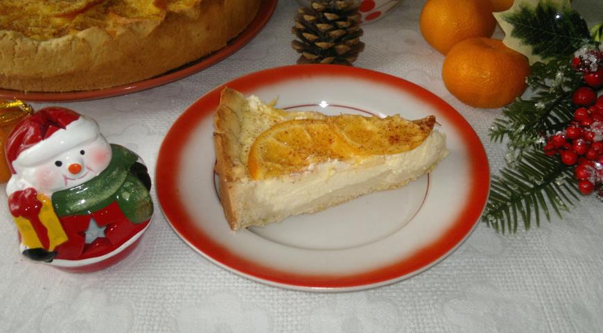Фото приготовления рецепта: Тарт с творогом и апельсинами, шаг №17